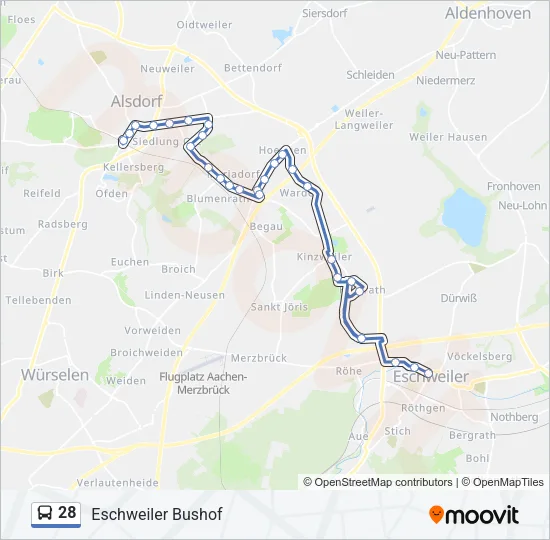 28 Bus Line Map
