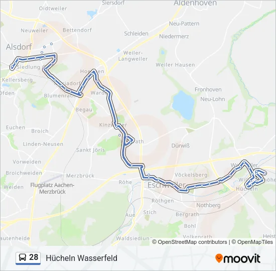 28 Bus Line Map