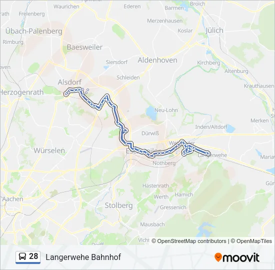 28 Bus Line Map