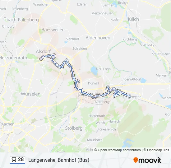 28 Bus Line Map