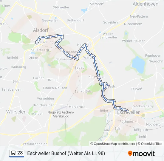 28 Bus Line Map