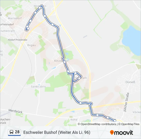 28 Bus Line Map