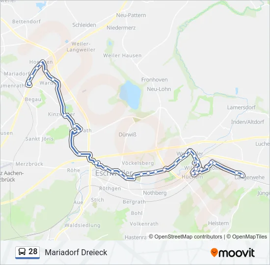 28 Bus Line Map