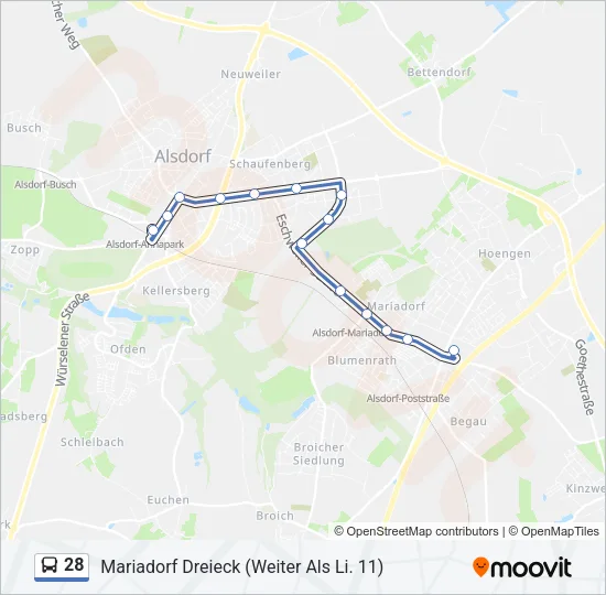 28 Bus Line Map
