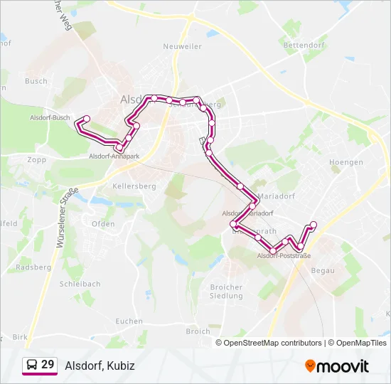 29 Bus Line Map