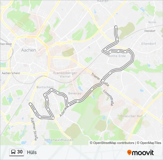 30 Bus Line Map