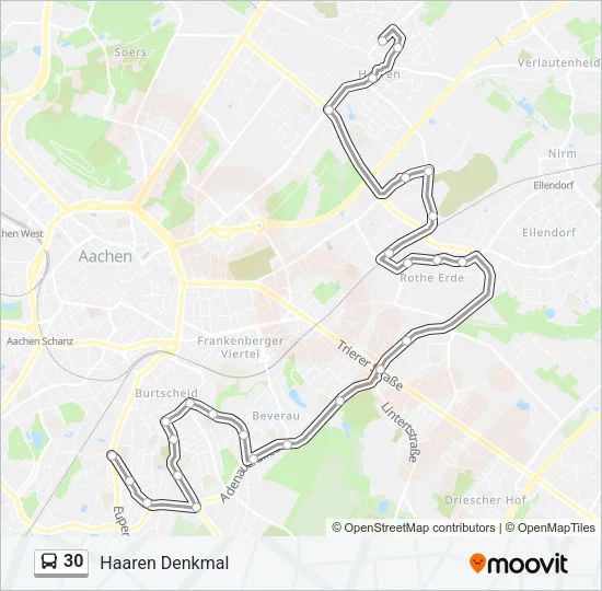30 Bus Line Map