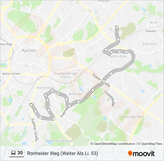 30 Bus Line Map