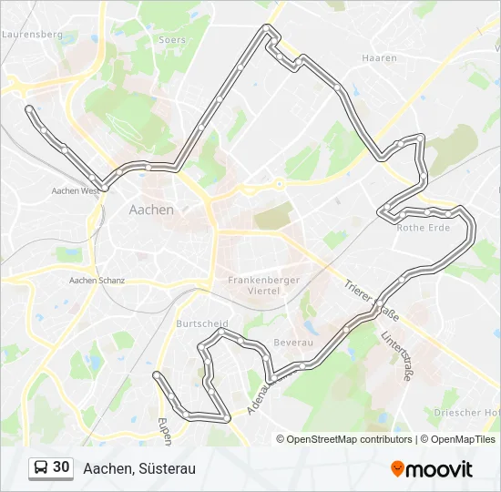 30 Bus Line Map