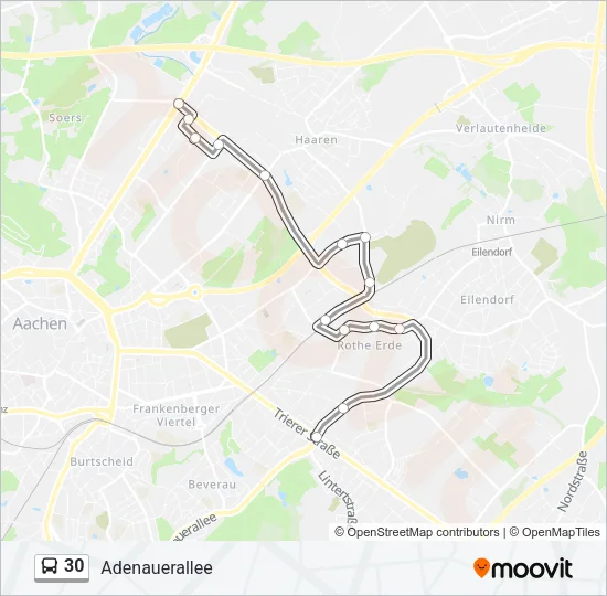 30 Bus Line Map