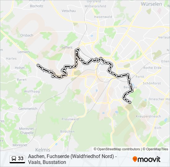 33 bus Line Map