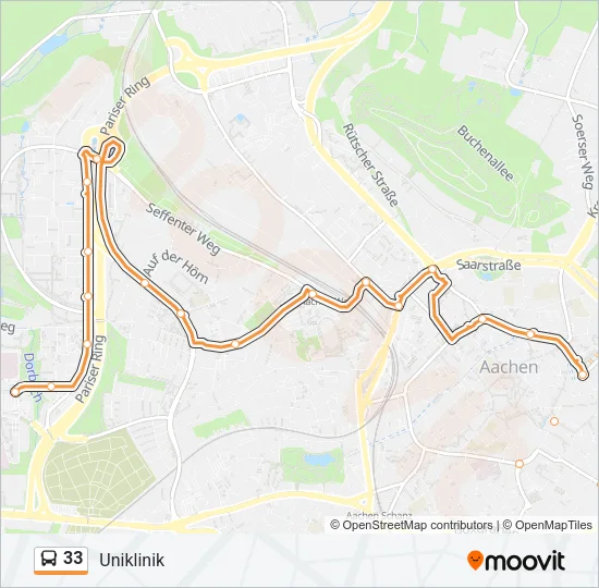 33 Bus Line Map