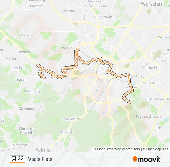 33 Bus Line Map