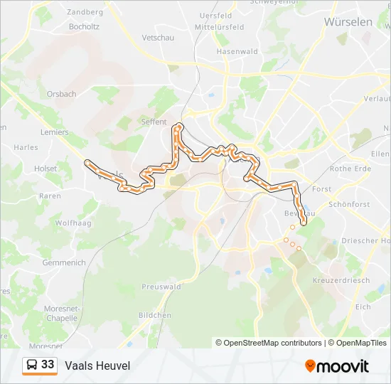 33 Bus Line Map