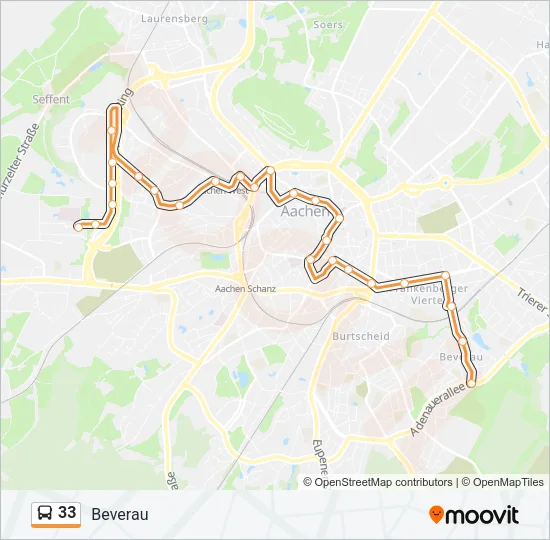 33 Bus Line Map