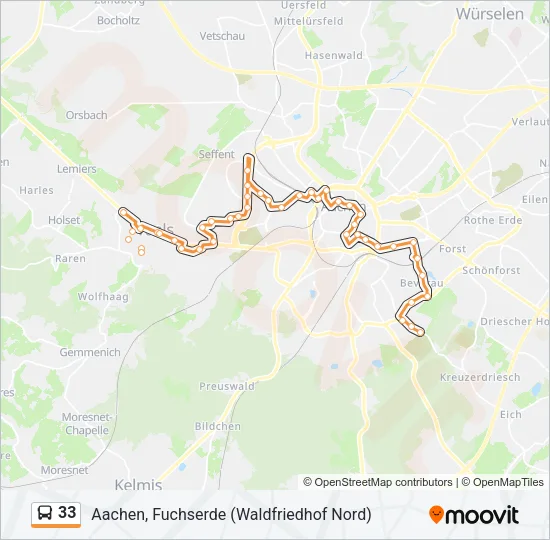 33 Bus Line Map
