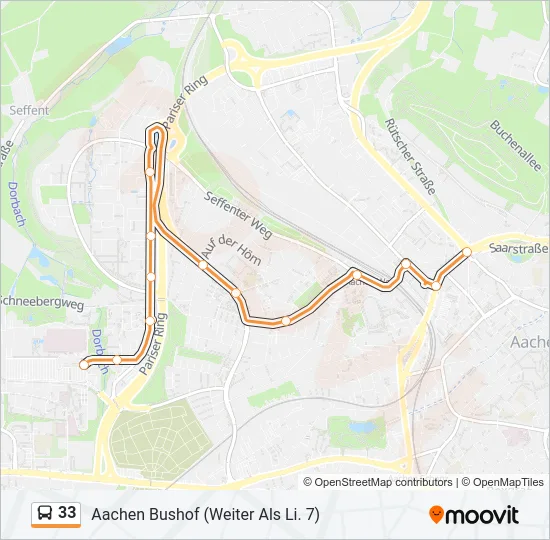 33 Bus Line Map