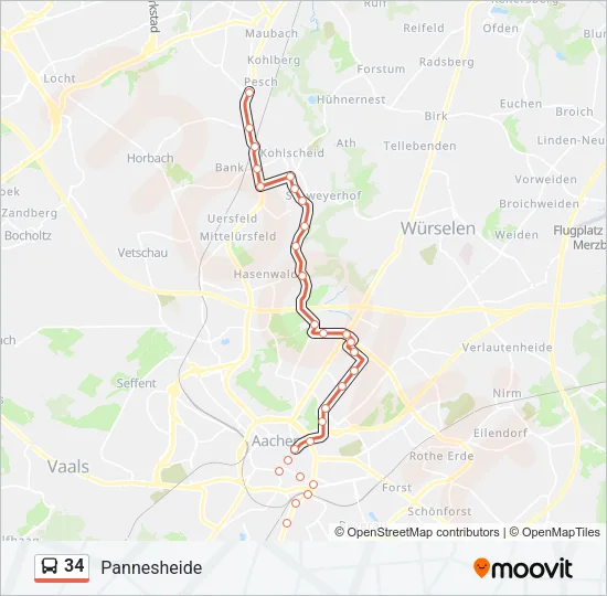 34 Bus Line Map