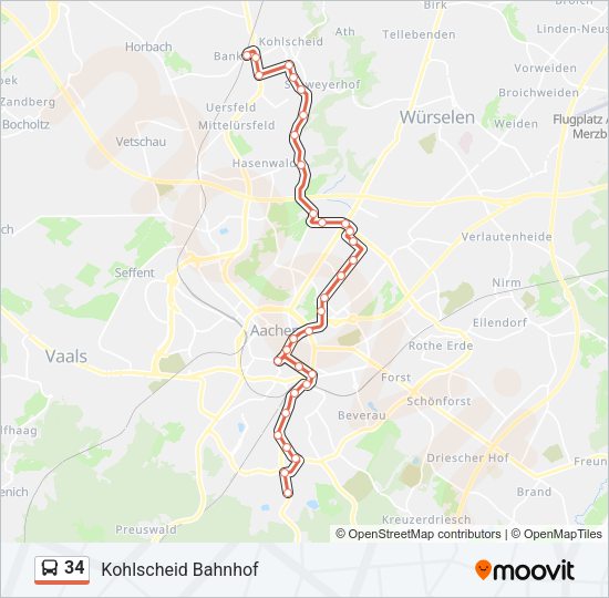 Автобус 34: карта маршрута