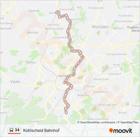 34 Bus Line Map