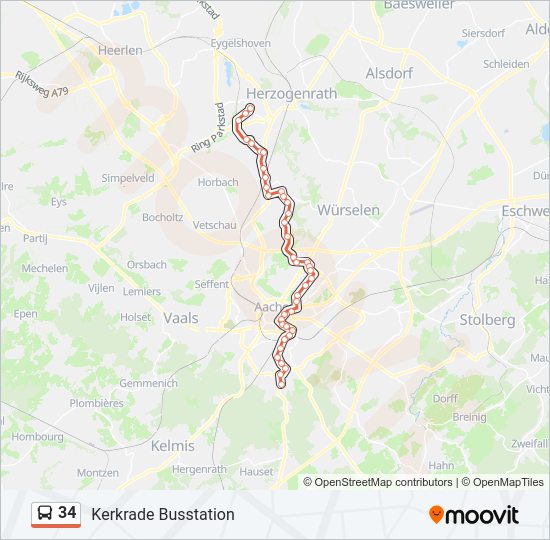 34 bus Line Map