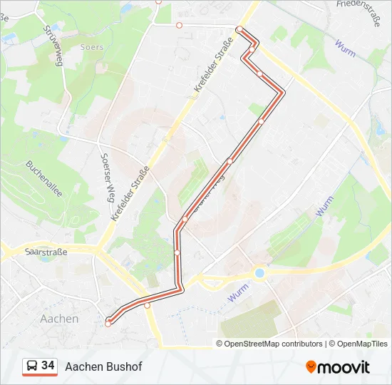 34 Bus Line Map