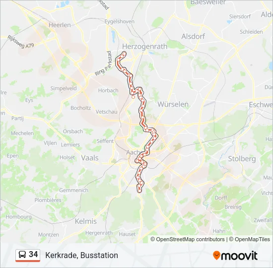 34 Bus Line Map