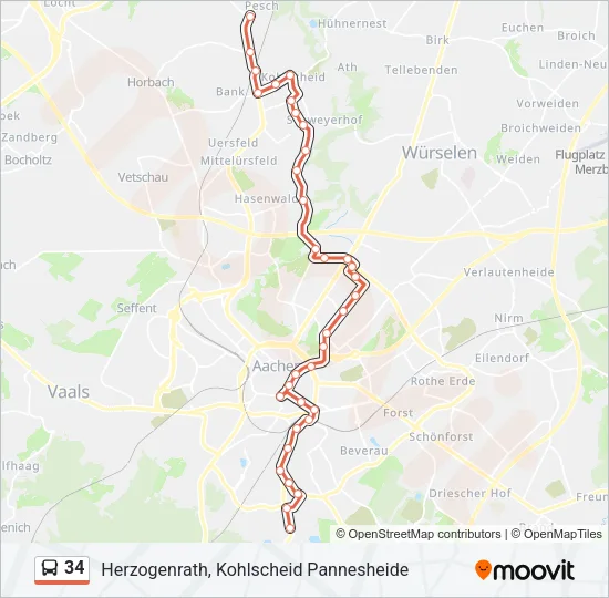 34 Bus Line Map