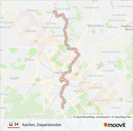 34 Bus Line Map