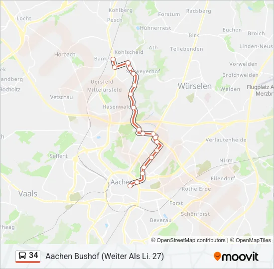 34 Bus Line Map