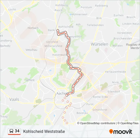 34 Bus Line Map