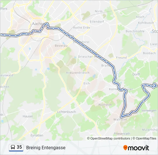 35 Bus Line Map