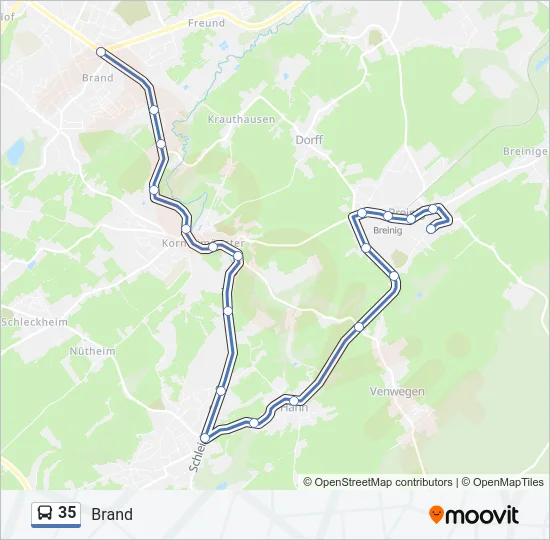 35 Bus Line Map