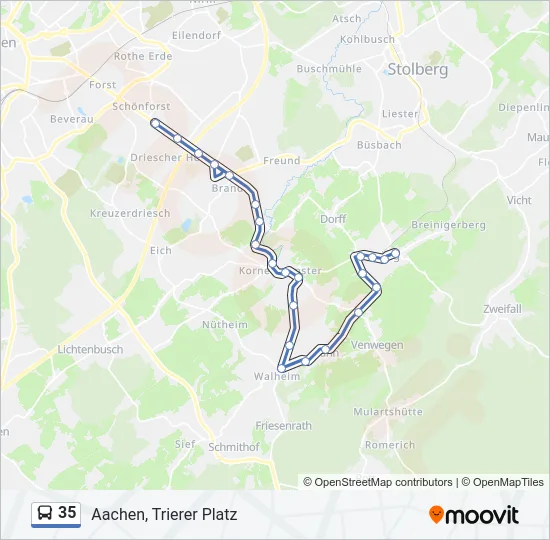 35 Bus Line Map