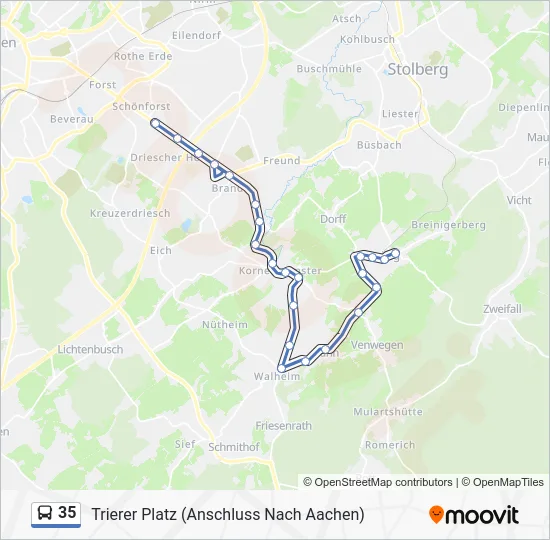 Автобус 35: карта маршрута