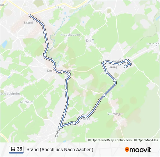 Автобус 35: карта маршрута