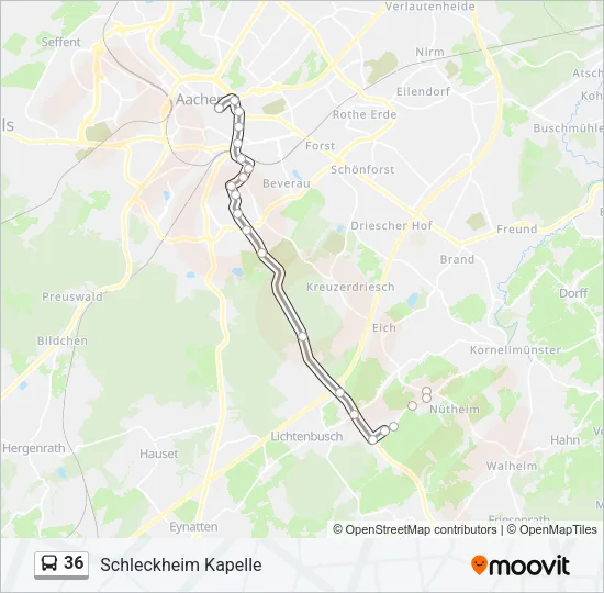 36 Bus Line Map