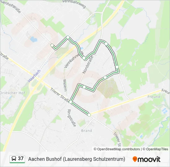 Buslinie 37 Karte