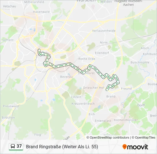 Buslinie 37 Karte