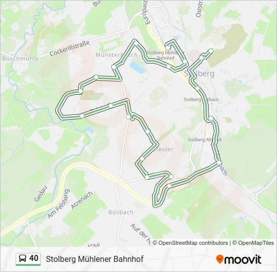 Автобус 40: карта маршрута