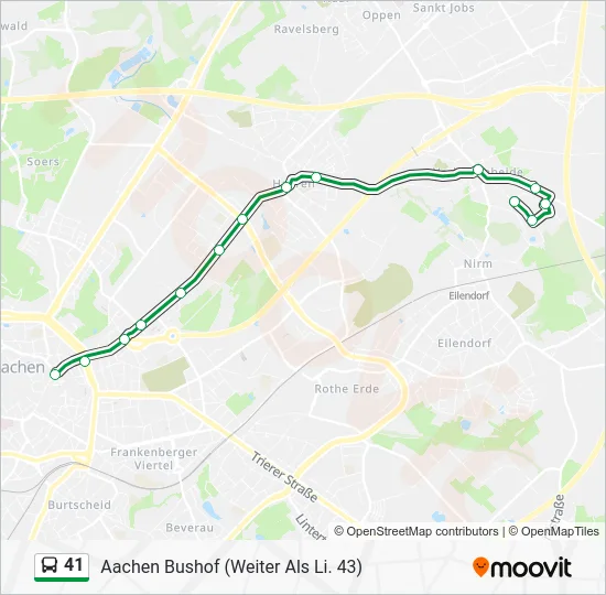 Автобус 41: карта маршрута