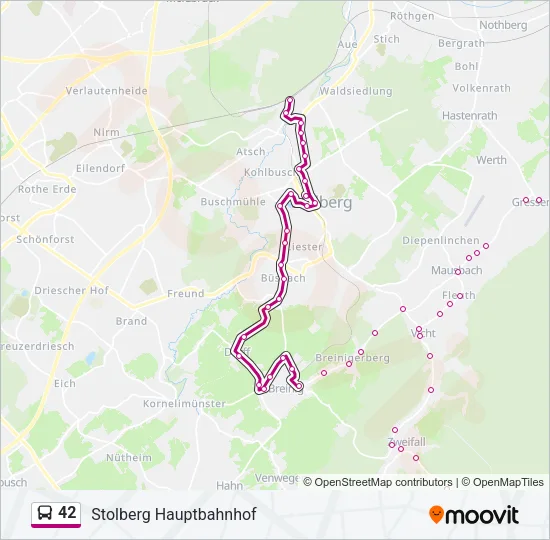 42 Bus Line Map