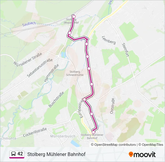 42 Bus Line Map