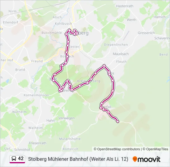 42 Bus Line Map