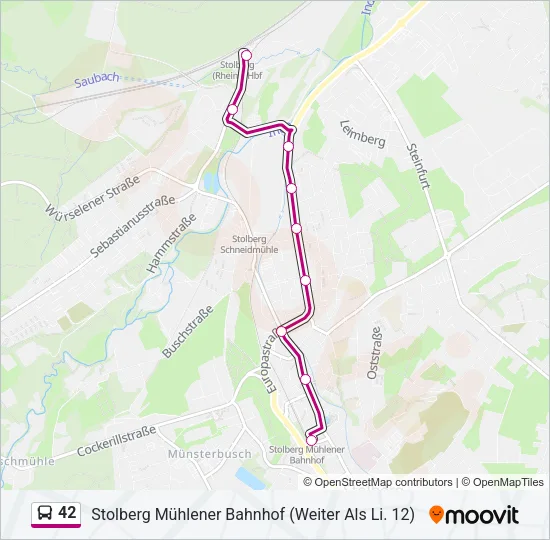 42 Bus Line Map