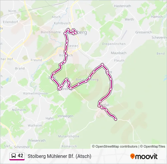 Автобус 42: карта маршрута