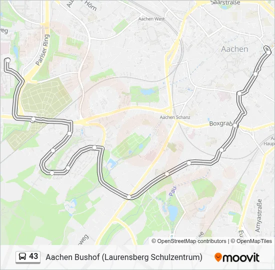 43 Bus Line Map