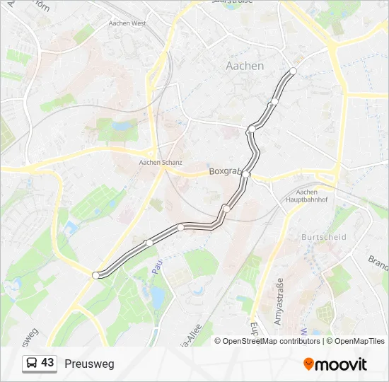 43 Bus Line Map