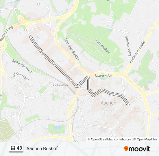 43 Bus Line Map