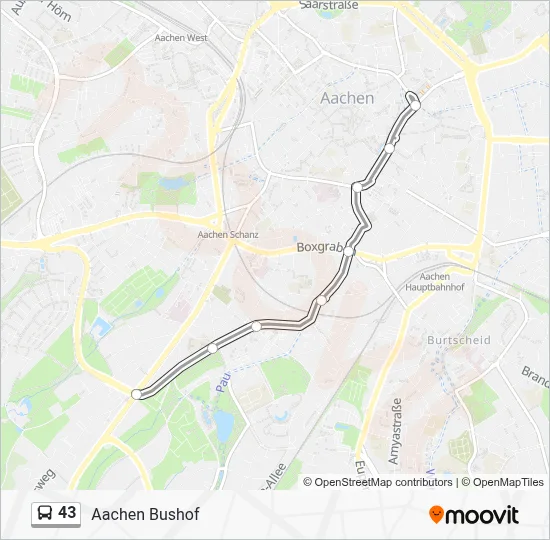 43 Bus Line Map